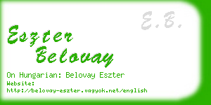 eszter belovay business card